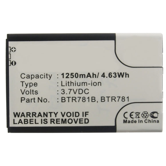 Batteries N Accessories BNA-WB-L9497 Cell Phone Battery - Li-ion, 3.7V, 1250mAh, Ultra High Capacity - Replacement for Casio BTR781 Battery
