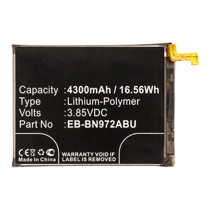 Batteries N Accessories BNA-WB-P13149 Cell Phone Battery - Li-Pol, 3.85V, 4300mAh, Ultra High Capacity - Replacement for Samsung EB-BN972ABU Battery