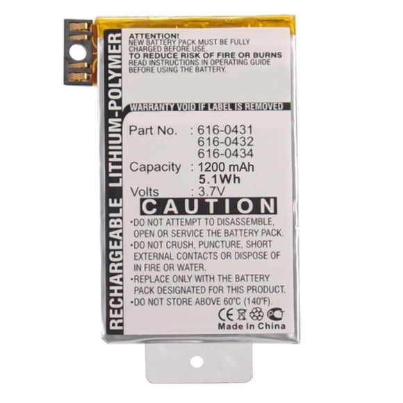 Batteries N Accessories BNA-WB-BLI 1229-1.4 Cell Phone Battery - Li-Pol, 3.7V, 1200 mAh, Ultra High Capacity Battery - Replacement for Apple 616-0435 Battery