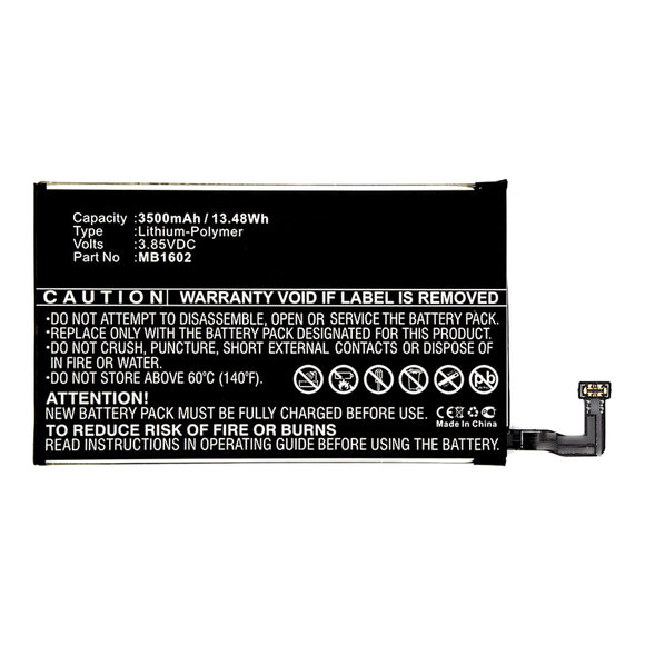 Batteries N Accessories BNA-WB-P14498 Cell Phone Battery - Li-Pol, 3.85V, 3500mAh, Ultra High Capacity - Replacement for MEITU MB1602 Battery