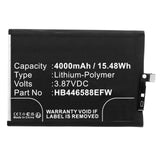 Batteries N Accessories BNA-WB-P19100 Cell Phone Battery - Li-Pol, 3.87V, 4000mAh, Ultra High Capacity - Replacement for Honor HB446588EFW Battery