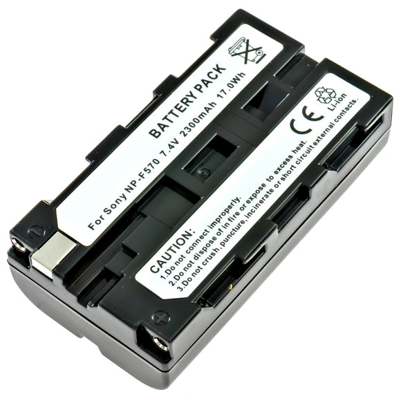 Batteries N Accessories BNA-WB-NPF570 Camcorder Battery - Li-Ion, 7.4V, 2000 mAh, Ultra High Capacity - Replacement for Sony NP-F570 Battery