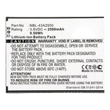 Batteries N Accessories BNA-WB-L13263 Cell Phone Battery - Li-ion, 3.8V, 2500mAh, Ultra High Capacity - Replacement for TP-Link NBL-43A2500 Battery