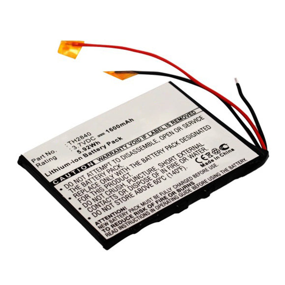 Batteries N Accessories BNA-WB-L13665 Player Battery - Li-ion, 3.7V, 1600mAh, Ultra High Capacity - Replacement for Thompson PMPTH2840 Battery