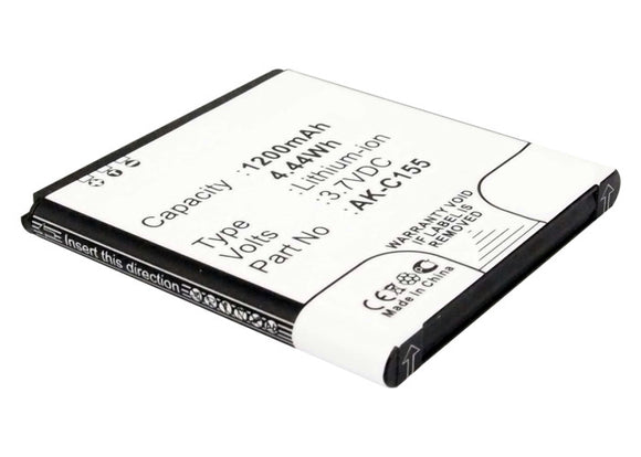 Batteries N Accessories BNA-WB-L11164 Cell Phone Battery - Li-ion, 3.7V, 1200mAh, Ultra High Capacity - Replacement for Emporia AK-C155 Battery