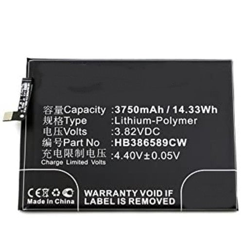 Batteries N Accessories BNA-WB-P8313 Cell Phone Battery - Li-Pol, 3.82V, 3750mAh, Ultra High Capacity Battery - Replacement for Huawei HB386589CW, HB386589EBC, HB386589ECW Battery