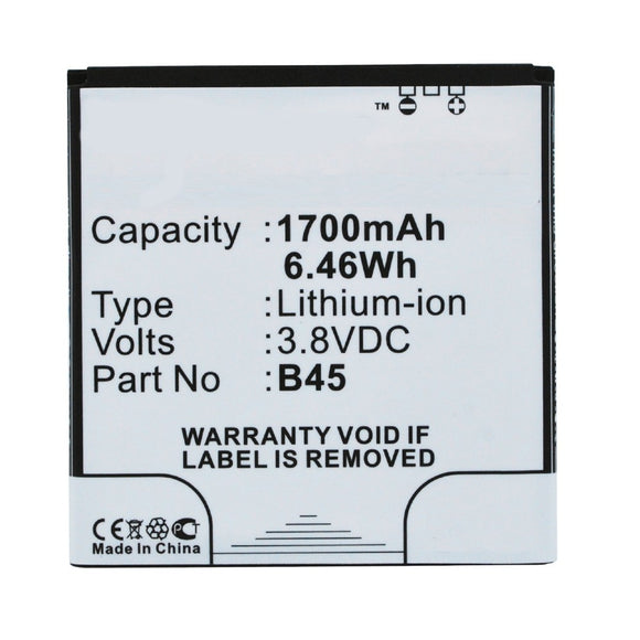 Batteries N Accessories BNA-WB-P3210 Cell Phone Battery - Li-Pol, 3.8V, 1700 mAh, Ultra High Capacity Battery - Replacement for BQ B45 Battery