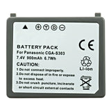 Batteries N Accessories BNA-WB-CGAS303 Camcorder Battery - li-ion, 7.4V, 900 mAh, Ultra High Capacity Battery - Replacement for Panasonic CGA-S303 Battery