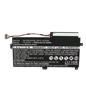 Batteries N Accessories BNA-WB-L13480 Laptop Battery - Li-ion, 10.8V, 3950mAh, Ultra High Capacity - Replacement for Samsung AA-PBVN3AB Battery