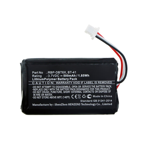 Batteries N Accessories BNA-WB-P9809 Barcode Scanner Battery - Li-Pol, 3.7V, 500mAh, Ultra High Capacity - Replacement for Datalogic BT-41 Battery