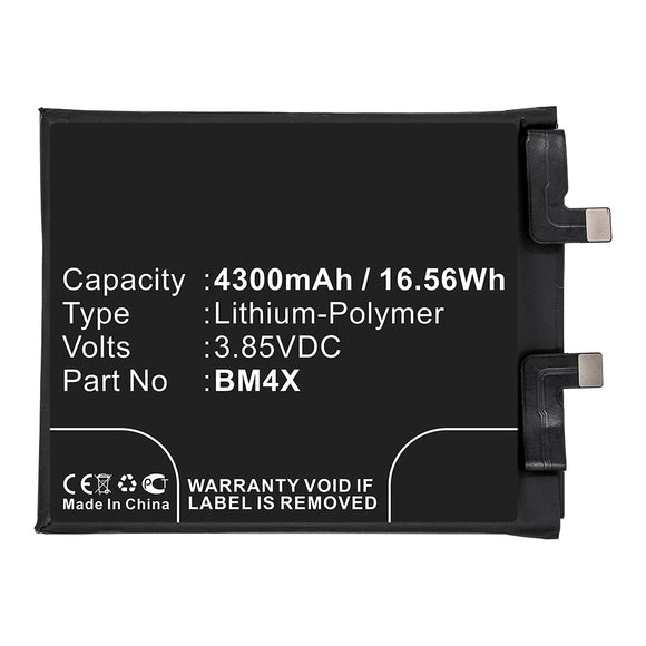 Batteries N Accessories BNA-WB-P14893 Cell Phone Battery - Li-Pol, 3.85V, 4300mAh, Ultra High Capacity - Replacement for Xiaomi BM4X Battery