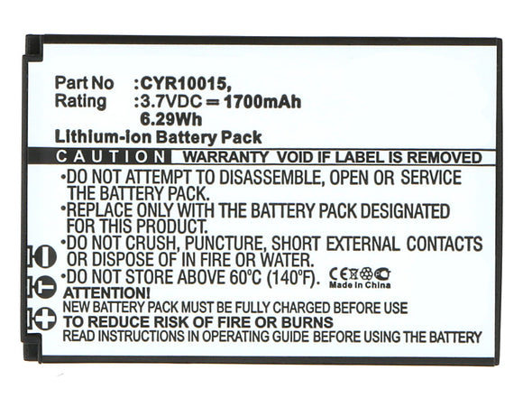 Batteries N Accessories BNA-WB-L8267 Cell Phone Battery - Li-ion, 3.7V, 1700mAh, Ultra High Capacity Battery - Replacement for Cyrus CYR10015, HE-129382 Battery