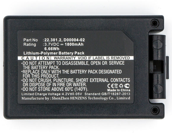 Batteries N Accessories BNA-WB-P7161 Remote Control Battery - Li-Pol, 3.7V, 1800 mAh, Ultra High Capacity Battery - Replacement for Teleradio 22.381.2 Battery