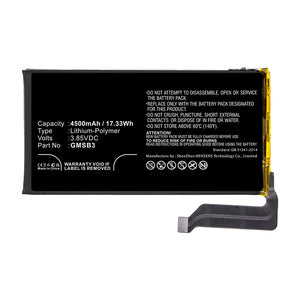 Batteries N Accessories BNA-WB-P15576 Cell Phone Battery - Li-Pol, 3.85V, 4500mAh, Ultra High Capacity - Replacement for Google GMSB3 Battery