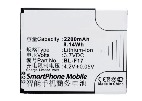 Batteries N Accessories BNA-WB-L3537 Cell Phone Battery - Li-Ion, 3.7V, 2200 mAh, Ultra High Capacity Battery - Replacement for PHICOMM BL-F17 Battery