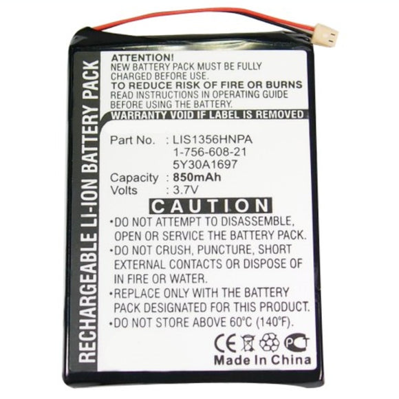 Batteries N Accessories BNA-WB-L8880-PL Player Battery - Li-ion, 3.7V, 850mAh, Ultra High Capacity - Replacement for Sony LIS1356HNPA Battery