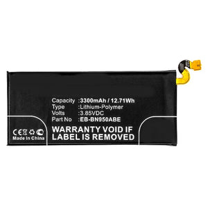 Batteries N Accessories BNA-WB-P8414 Cell Phone Battery - Li-Pol, 3.85V, 3300mAh, Ultra High Capacity Battery - Replacement for Samsung EB-BN950ABA, EB-BN950ABE, GH82-15090A Battery