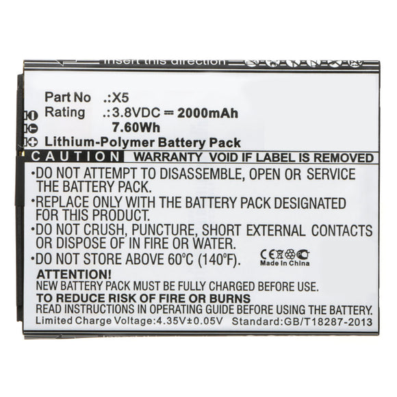 Batteries N Accessories BNA-WB-P11301 Cell Phone Battery - Li-Pol, 3.8V, 2000mAh, Ultra High Capacity - Replacement for Explay X5 Battery