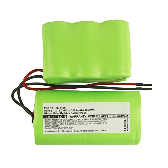 Batteries N Accessories BNA-WB-H14345 Vacuum Cleaner Battery - Ni-MH, 12V, 3000mAh, Ultra High Capacity - Replacement for ZEPTER E-1486 Battery
