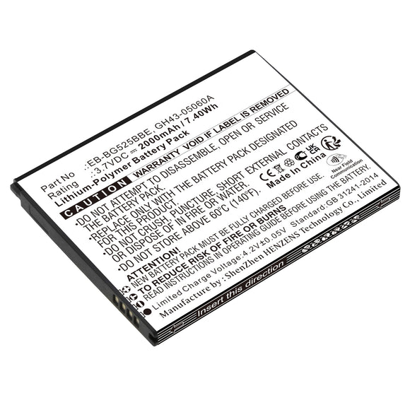 Batteries N Accessories BNA-WB-P18035 Cell Phone Battery - Li-Pol, 3.7V, 2000mAh, Ultra High Capacity - Replacement for Samsung EB-BG525BBE Battery