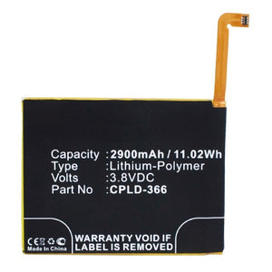 Batteries N Accessories BNA-WB-P10098 Cell Phone Battery - Li-Pol, 3.8V, 2900mAh, Ultra High Capacity - Replacement for Coolpad CPLD-366 Battery