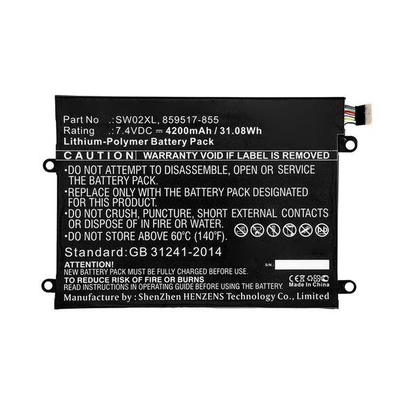 Batteries N Accessories BNA-WB-P11766 Laptop Battery - Li-Pol, 7.4V, 4200mAh, Ultra High Capacity - Replacement for HP SW02XL Battery