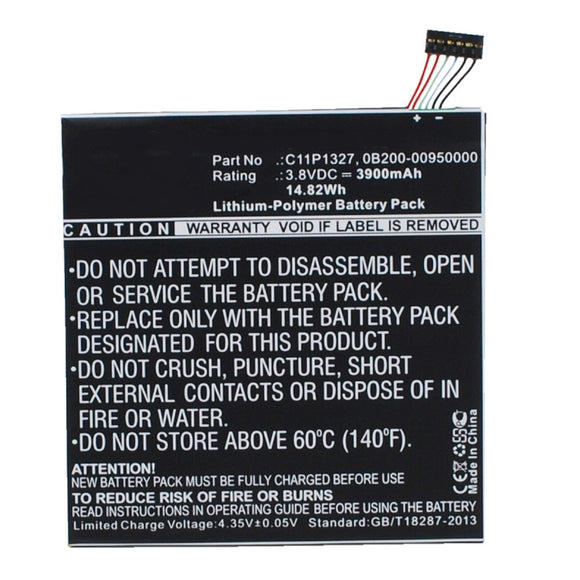 Batteries N Accessories BNA-WB-P11096 Tablet Battery - Li-Pol, 3.8V, 3900mAh, Ultra High Capacity - Replacement for Asus C11P1327 Battery