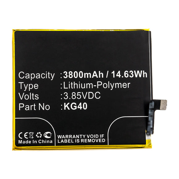 Batteries N Accessories BNA-WB-P14582 Cell Phone Battery - Li-Pol, 3.85V, 3800mAh, Ultra High Capacity - Replacement for Motorola KG40 Battery