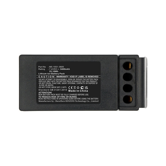 Batteries N Accessories BNA-WB-L15712 Remote Control Battery - Li-ion, 7.4V, 3400mAh, Ultra High Capacity - Replacement for Cavotec M5-1051-3600 Battery