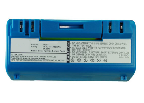 Batteries N Accessories BNA-WB-H8703 Vacuum Cleaners Battery - Ni-MH, 14.4V, 4000mAh, Ultra High Capacity Battery - Replacement for iRobot 14904 Battery