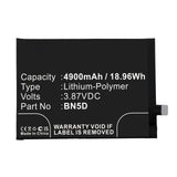 Batteries N Accessories BNA-WB-P17376 Cell Phone Battery - Li-Pol, 3.87V, 4900mAh, Ultra High Capacity - Replacement for Xiaomi BN5D Battery