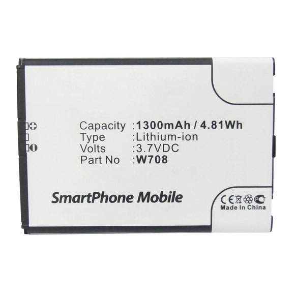 Batteries N Accessories BNA-WB-L10111 Cell Phone Battery - Li-ion, 3.7V, 1300mAh, Ultra High Capacity - Replacement for Coolpad W708 Battery