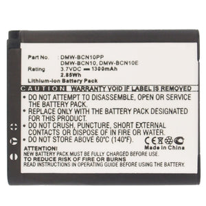 Batteries N Accessories BNA-WB-ACD420 Digital Camera Battery - Li-Ion, 3.7V, 1300 mAh, Ultra High Capacity Battery - Replacement for Panasonic DMW-BCN10 Battery