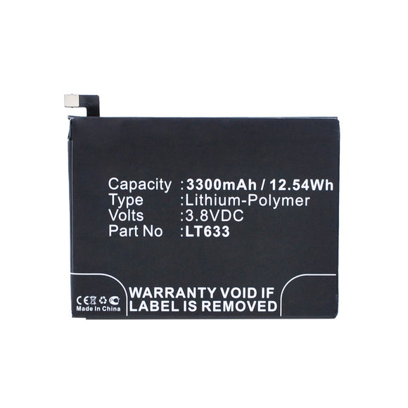Batteries N Accessories BNA-WB-P12283 Cell Phone Battery - Li-Pol, 3.8V, 3300mAh, Ultra High Capacity - Replacement for LeTV LT633 Battery
