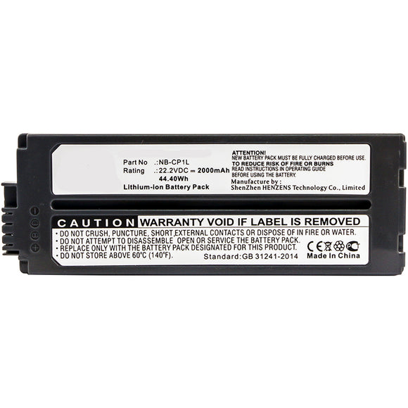 Batteries N Accessories BNA-WB-L8472 Printer Battery - Li-ion, 22.2V, 2000mAh, Ultra High Capacity Battery - Replacement for Canon NB-CP1L, NB-CP2L, NB-CP2LH Battery