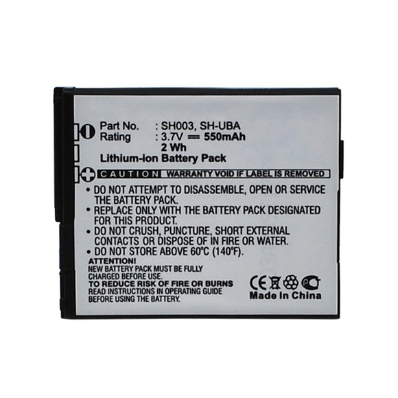 Batteries N Accessories BNA-WB-L13186 Cell Phone Battery - Li-ion, 3.7V, 550mAh, Ultra High Capacity - Replacement for Sharp SH003 Battery