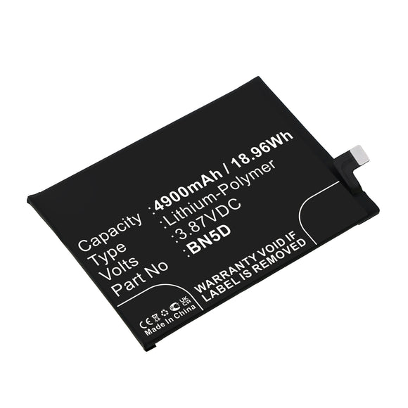 Batteries N Accessories BNA-WB-P17376 Cell Phone Battery - Li-Pol, 3.87V, 4900mAh, Ultra High Capacity - Replacement for Xiaomi BN5D Battery