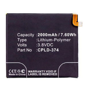 Batteries N Accessories BNA-WB-P10096 Cell Phone Battery - Li-Pol, 3.8V, 2000mAh, Ultra High Capacity - Replacement for Coolpad CPLD-374 Battery