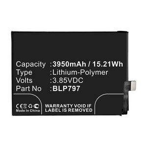 Batteries N Accessories BNA-WB-P14682 Cell Phone Battery - Li-Pol, 3.85V, 3950mAh, Ultra High Capacity - Replacement for OPPO BLP797 Battery