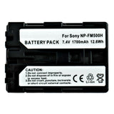 Batteries N Accessories BNA-WB-NPFM500H Digital Camera Battery - Li-Ion, 7.4V, 1700 mAh, Ultra High Capacity Battery - Replacement for Sony NP-FM500H Battery