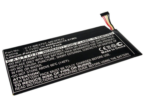 Batteries N Accessories BNA-WB-P5129 Tablets Battery - Li-Pol, 3.7V, 4300 mAh, Ultra High Capacity Battery - Replacement for Asus 0B200-00120100M Battery