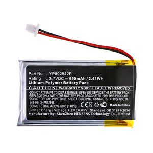Batteries N Accessories BNA-WB-P13879 Wireless Headset Battery - Li-Pol, 3.7V, 650mAh, Ultra High Capacity - Replacement for Sena YP802542P Battery