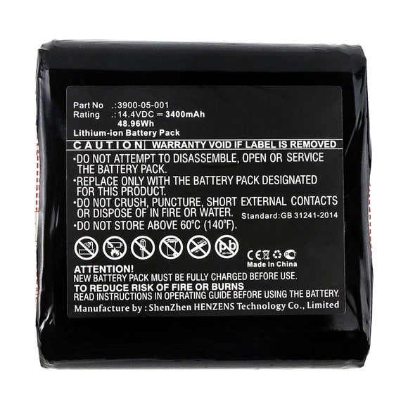 Batteries N Accessories BNA-WB-L14991 Equipment Battery - Li-ion, 14.4V, 3400mAh, Ultra High Capacity - Replacement for Noyes 3900-05-001 Battery