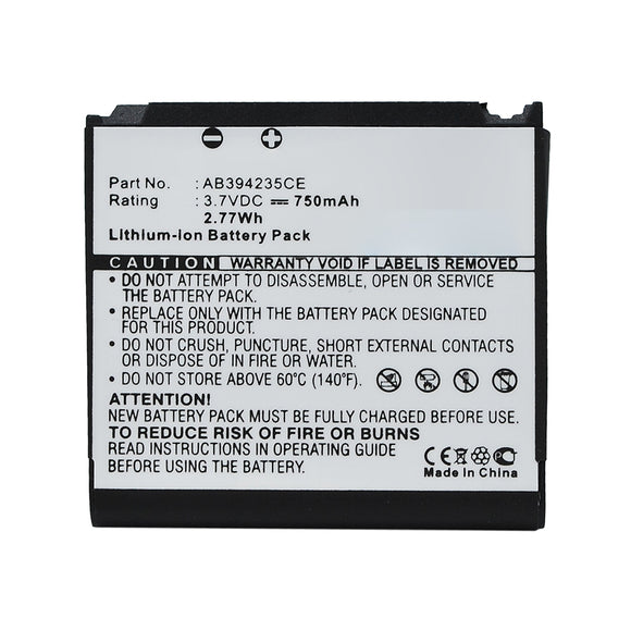 Batteries N Accessories BNA-WB-L16884 Cell Phone Battery - Li-ion, 3.7V, 750mAh, Ultra High Capacity - Replacement for Samsung AB394235CE Battery