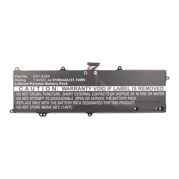Batteries N Accessories BNA-WB-P15916 Laptop Battery - Li-Pol, 7.4V, 5100mAh, Ultra High Capacity - Replacement for Asus C21-X202 Battery