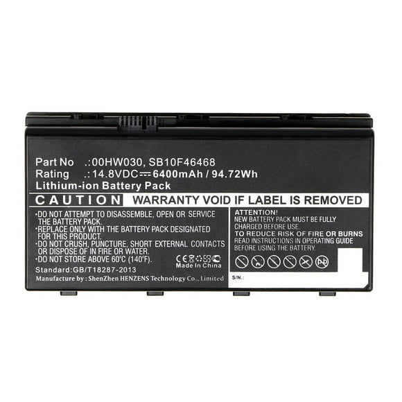 Batteries N Accessories BNA-WB-L12594 Laptop Battery - Li-ion, 14.8V, 6400mAh, Ultra High Capacity - Replacement for Lenovo SB10F46468 Battery