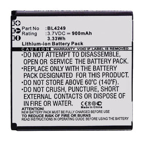 Batteries N Accessories BNA-WB-L11334 Cell Phone Battery - Li-ion, 3.7V, 900mAh, Ultra High Capacity - Replacement for Fly BL4249 Battery