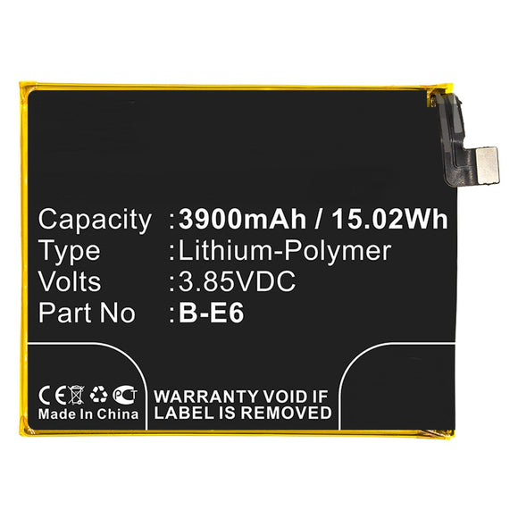 Batteries N Accessories BNA-WB-P9925 Cell Phone Battery - Li-Pol, 3.85V, 3900mAh, Ultra High Capacity - Replacement for BBK B-E6 Battery