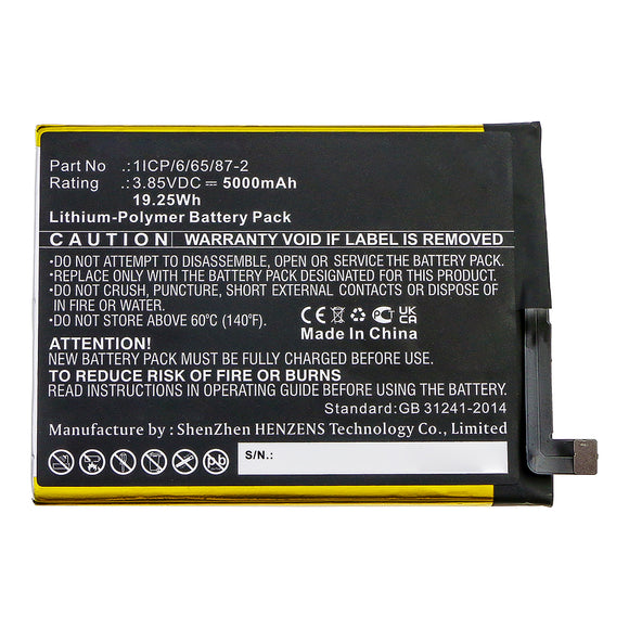 Batteries N Accessories BNA-WB-P13982 Cell Phone Battery - Li-Pol, 3.85V, 5000mAh, Ultra High Capacity - Replacement for UMI 1ICP/6/65/87-2 Battery