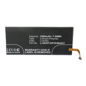 Batteries N Accessories BNA-WB-P14049 Cell Phone Battery - Li-Pol, 3.8V, 2000mAh, Ultra High Capacity - Replacement for ZTE Li3820T43P3h984237 Battery